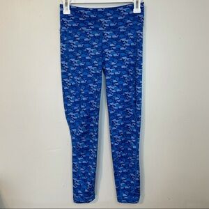Vineyard Vines Womens Blue Whale Logo Print Performance Athletic Leggings Sz XS